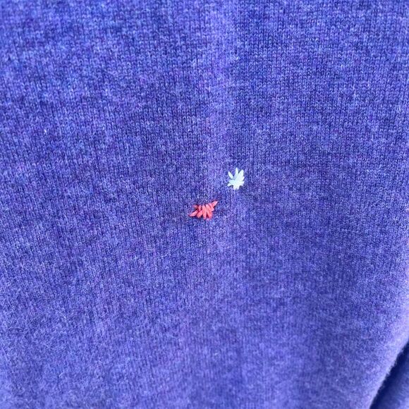 Upcycled Sweater Purple Cashmere Mens large J.Crew embroidered fiber art - Picture 7 of 9
